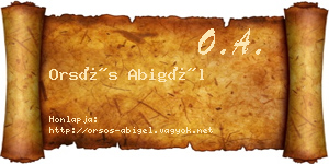 Orsós Abigél névjegykártya