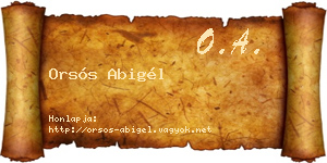 Orsós Abigél névjegykártya